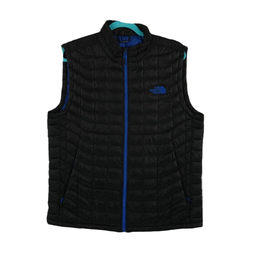 The North Face ThermoBall Puffer Vest Men's Size Medium Black Blue Quilted
